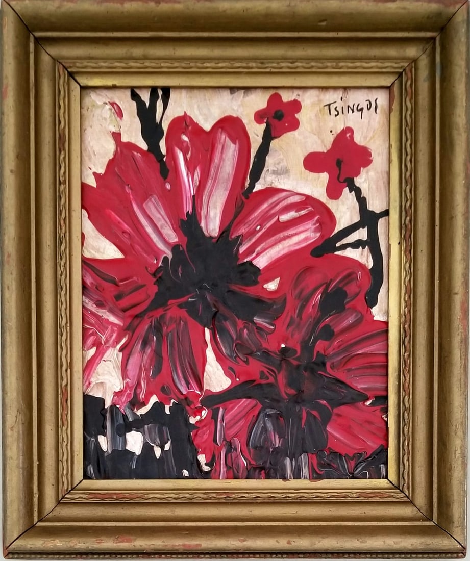 Amazing Thanos Tsingos Flower Impasto Oil Canvas (1 of 2)