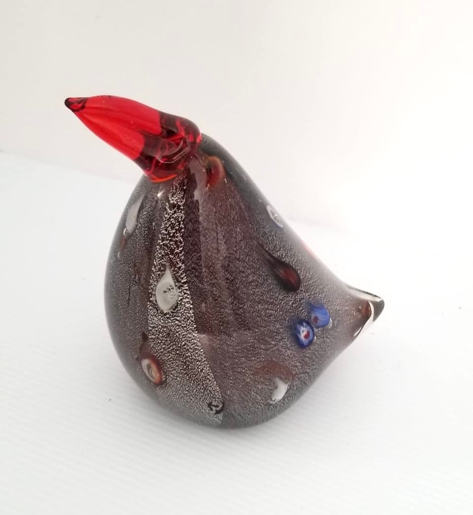Amazing Murano Bird Silver Inside Art Glass (1 of 5)