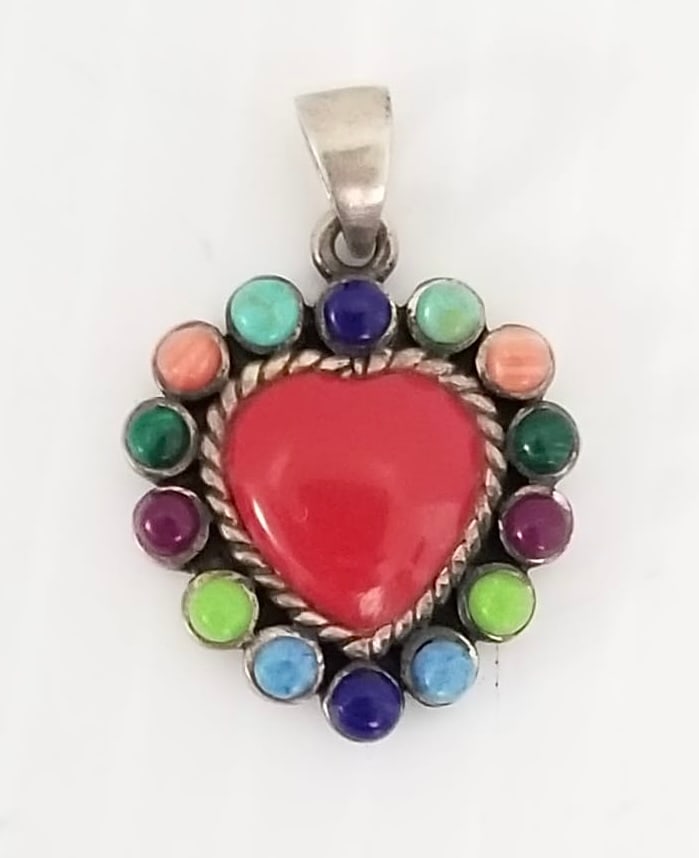 Amazing 925 Sterling Multicolor Heart Pendant (1 of 4)