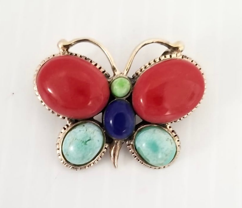 Amazing 925 Sterling Silver Turquoise Butterfly Pendant (1 of 5)