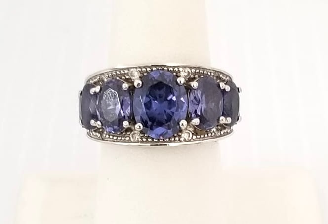 Amazing W 925 925 Sterling Silver Stones Ring (1 of 7)