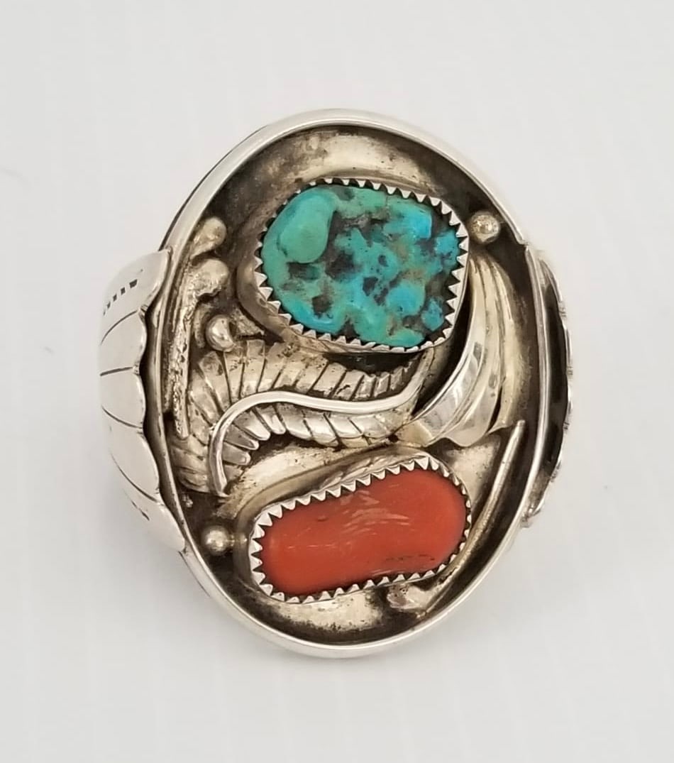 Amazing Indio Navajo Sterling Silver Turquoise Ring (1 of 5)