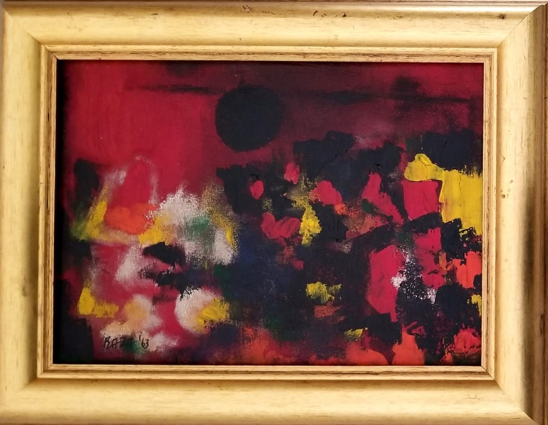 Amazing Syed Haider Raza 1963 Oil Canvas (1 of 2)