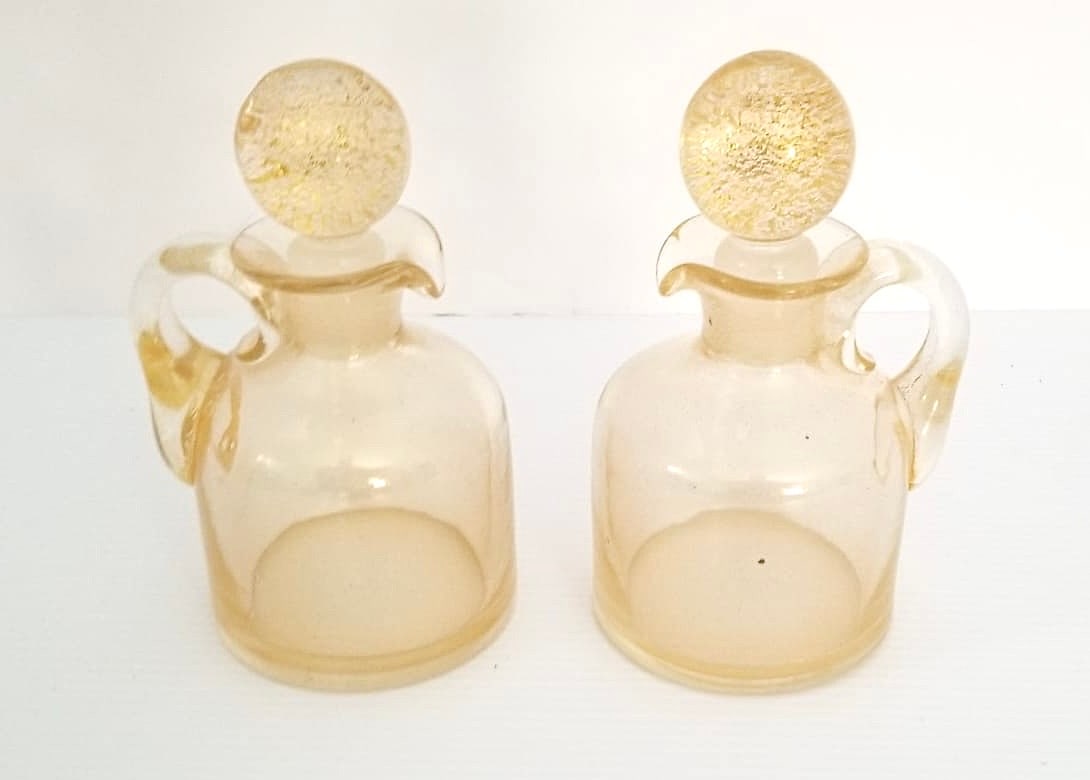 Amazing Vtg Murano Gold Inside Bottle Pair (1 of 6)