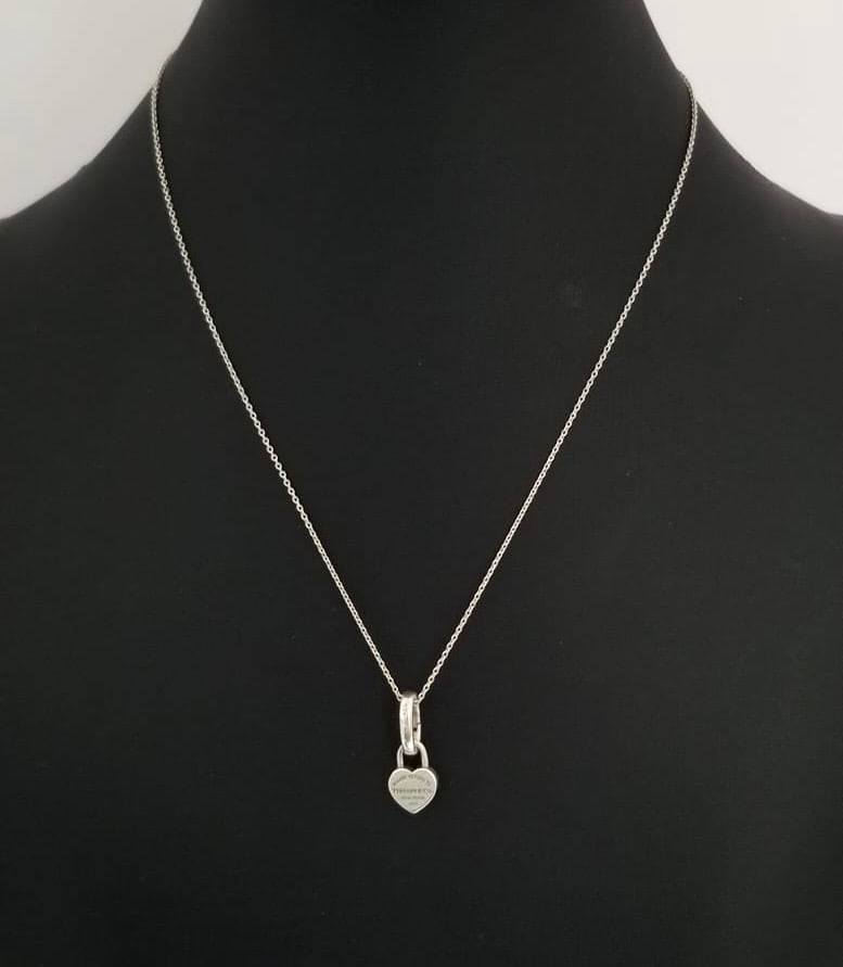 Amazing Tiffany & Co. Italy 925 Sterling Heart Pendant Necklace (1 of 7)