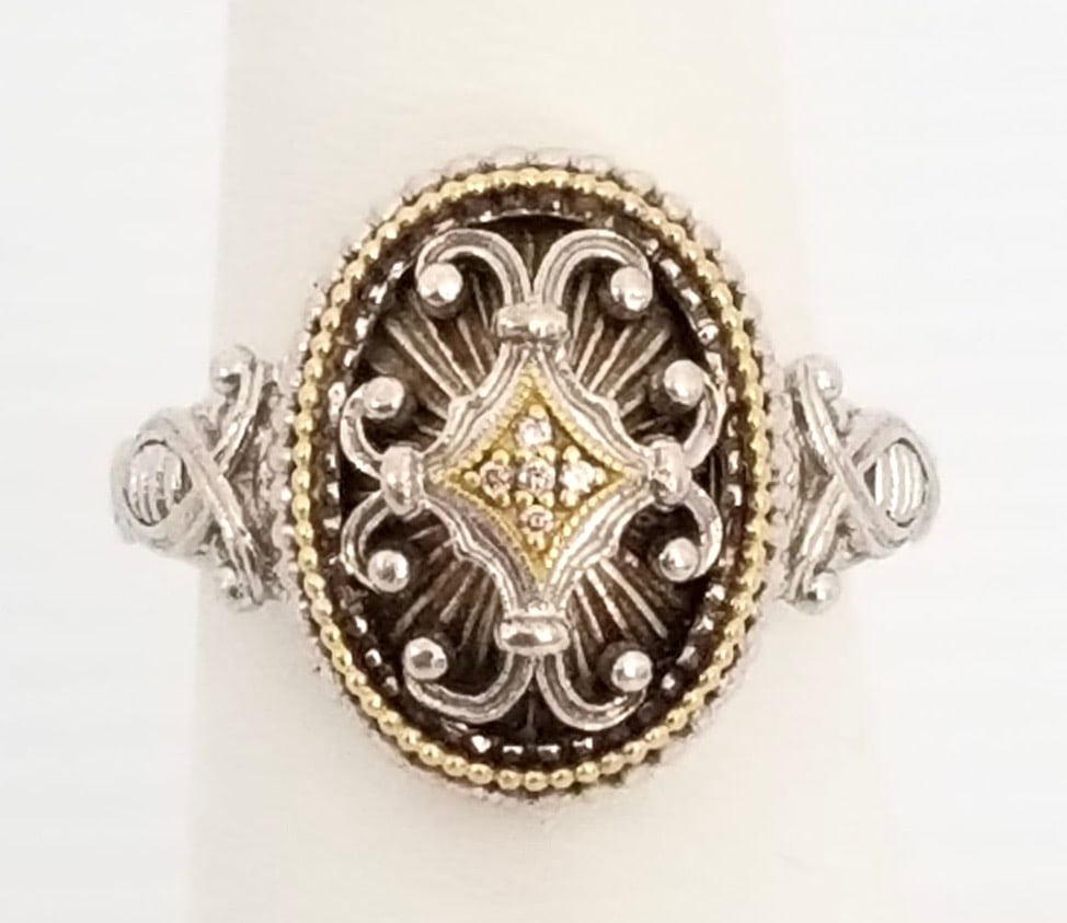 Amazing Gabriel & Co. 18KT/925 Diamond Ring (1 of 4)