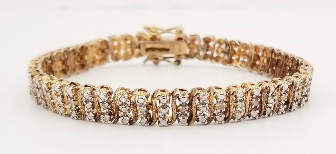 Amazing RSD 925 Sterling Gold Tone ZC Bracelet (1 of 5)