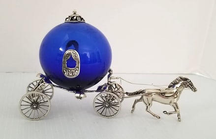Amazing Italy 925 Sterling Cobalt Murano Carriage