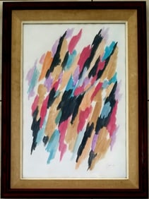 Amazing William Gear 1966 Gouache Paper