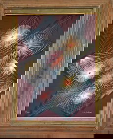 Amazing Oscar Fischinger 1963 Oil Canvas on Board