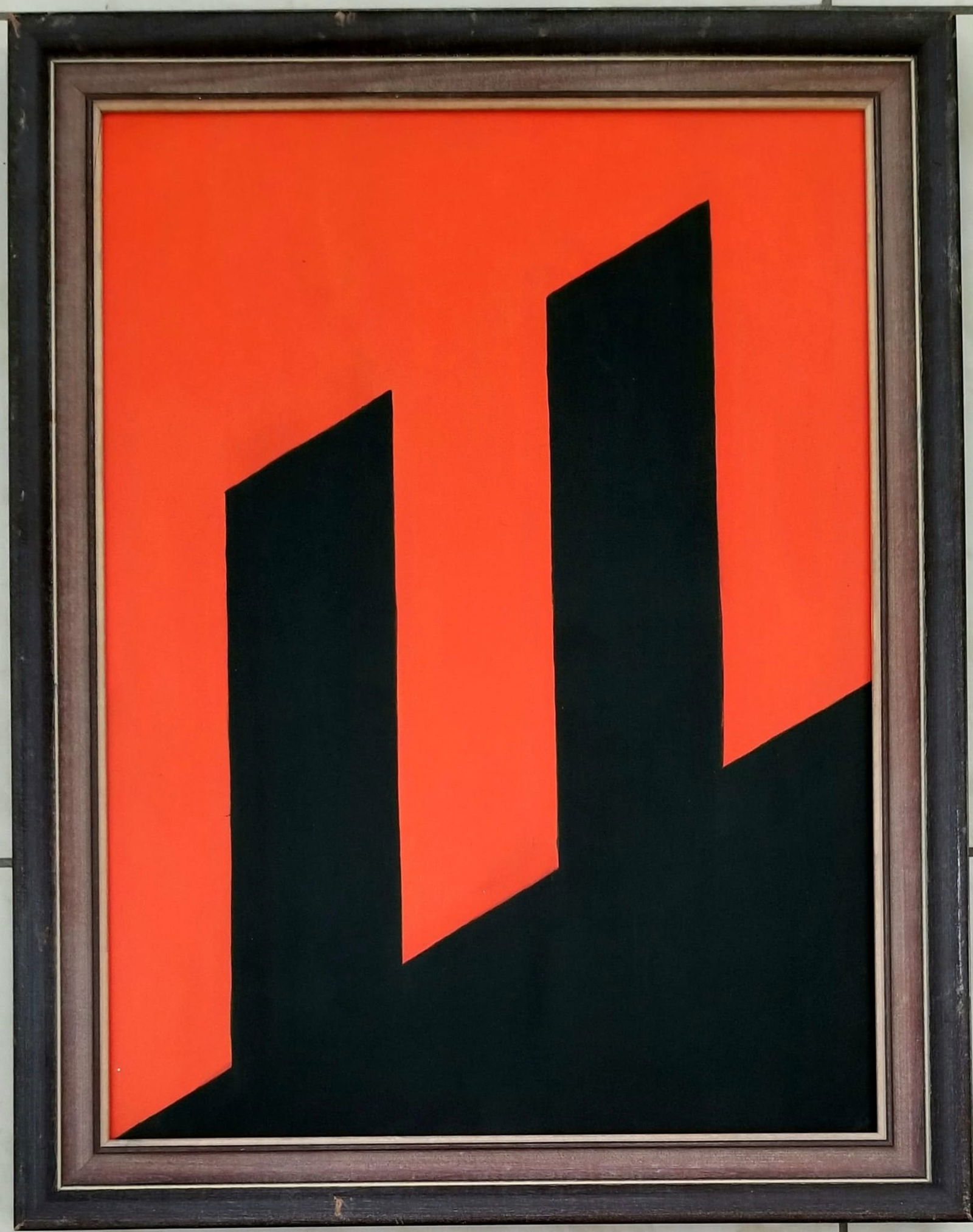 Amazing Carmen Herrera 2012 Acrylic Canvas: Attributed to Carmen Herrera, it does not have a COA. Medium: acrylic canvas. Frame: 27 x 21 inches, art: 24 x 18 inches. Provenance: private owner. Biography: 1915 - 2022. Carmen Herrera was a Cuban-