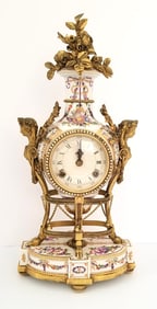 Amazing Porcelain Bronze Hand Painted Clock