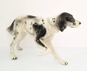 Amazing Bonzo Dog White & Black Ceramic Figurine