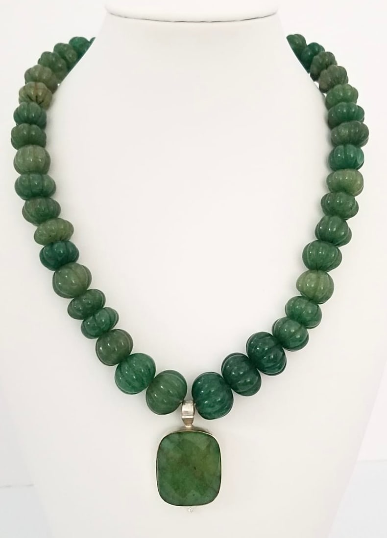 Amazing 925 Sterling Silver Jade Pendant Necklace (1 of 5)