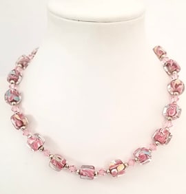 Amazing Murano 925 Sterling Silver Necklace