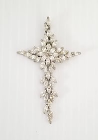 Amazing Silver Plated Zirconia Cross Pendant
