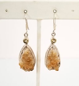 Amazing 925 Sterling Silver Natural Stone Earrings