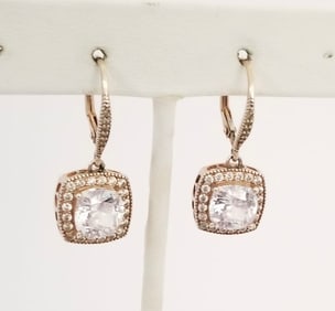 Amazing 925 Sterling Silver Zirconia Earrings