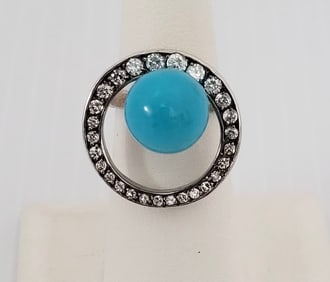 Amazing 925 Sterling Zirconia Rotary Ring