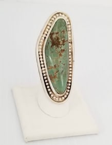 Amazing A.K Sterling Silver Large Turquoise Ring