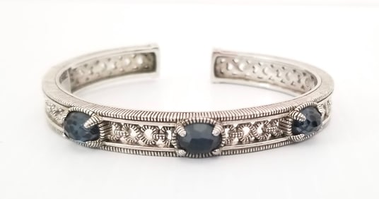 Amazing JR 925 Sterling Silver Blue Stones Bracelet