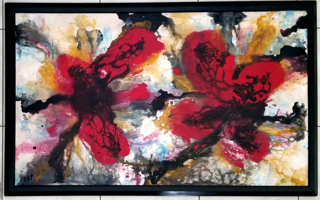 Amazing Alden C Mason Acrylic Canvas: Beautiful Alden C Mason acrylic canvas. Frame: 63 x 39 inches, art: 58.5 x 35 inches. Provenance: private owner. Biography: 1919 - 2013. Alden Mason (1919 - February 6, 2013) was a widely traveled Ame