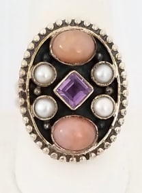 Amazing NB 925 Sterling Silver Multistone Ring