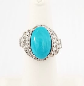 Amazing MEDA 925 Sterling Silver Turquoise Ring