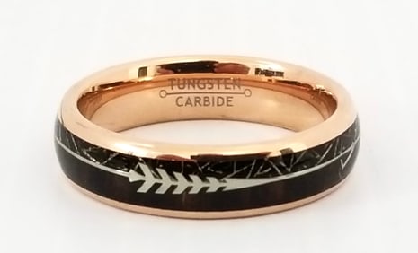 Amazing Tungstein Carbide Gold Tone Black Ring