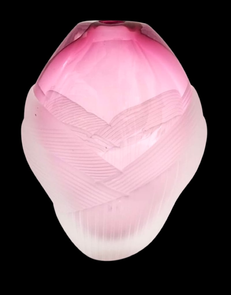 Amazing Albert Signed Pink Cut Acid Vase