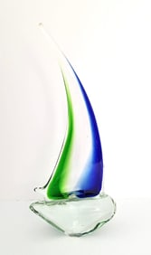 Amazing Multicolor Boat Art Glass