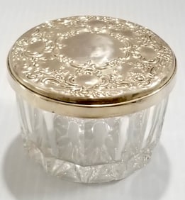 Amazing Sterling Silver Crystal Powder Box