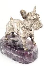 Amazing Russian Sterling 84PK Miniature Bulldog Sculpture