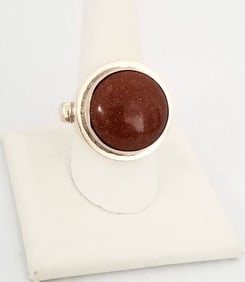 Amazing 925 Sterling Silver Art Deco Aventurine Ring