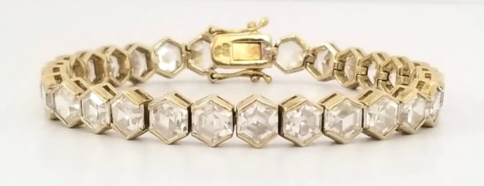 Amazing 925 Sterling Gold Tone Zirconia Bracelet