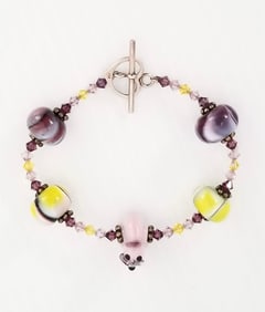 Amazing 925 Sterling Silver Murano Beads Bracelet