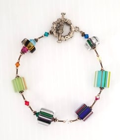 Amazing Sterling Silver Murano Bracelet