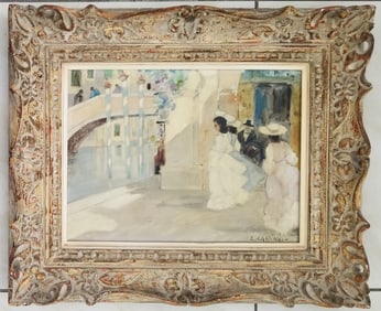 Amazing Luigi Cagliani Italian Oil Canvas