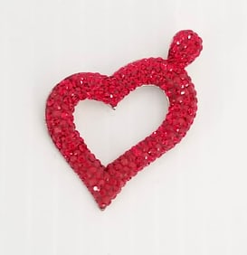 Amazing 925 Sterling Red Crystal Heart Pendant