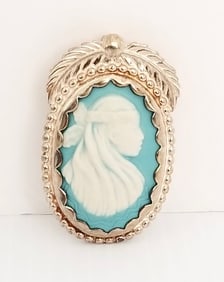 Amazing Designed Sterling Indian Lady Pin Brooch
