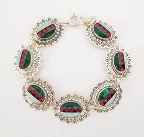 Amazing Vtg QT Sterling Silver Signed Bracelet
