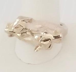 Amazing 925 Sterling Silver Two Panthers Ring