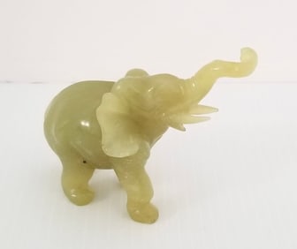Amazing Green Jade Elephant Figurine