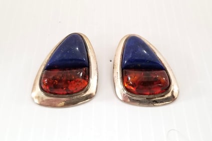 Amazing DTR 925 Sterling Silver Art Deco Earrings