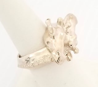 Amazing 925 Sterling Silver Giraffe Ring