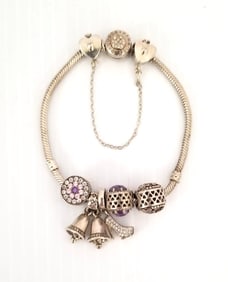 Amazing Pandora 925 Sterling Charms Bracelet