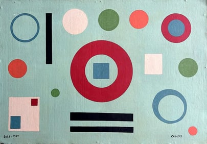 Amazing Lolo Soldevilla 1957 Acrylic Canvas On Masonite