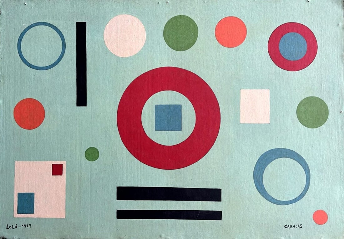 Amazing Lolo Soldevilla 1957 Acrylic Canvas On Masonite (1 of 3)