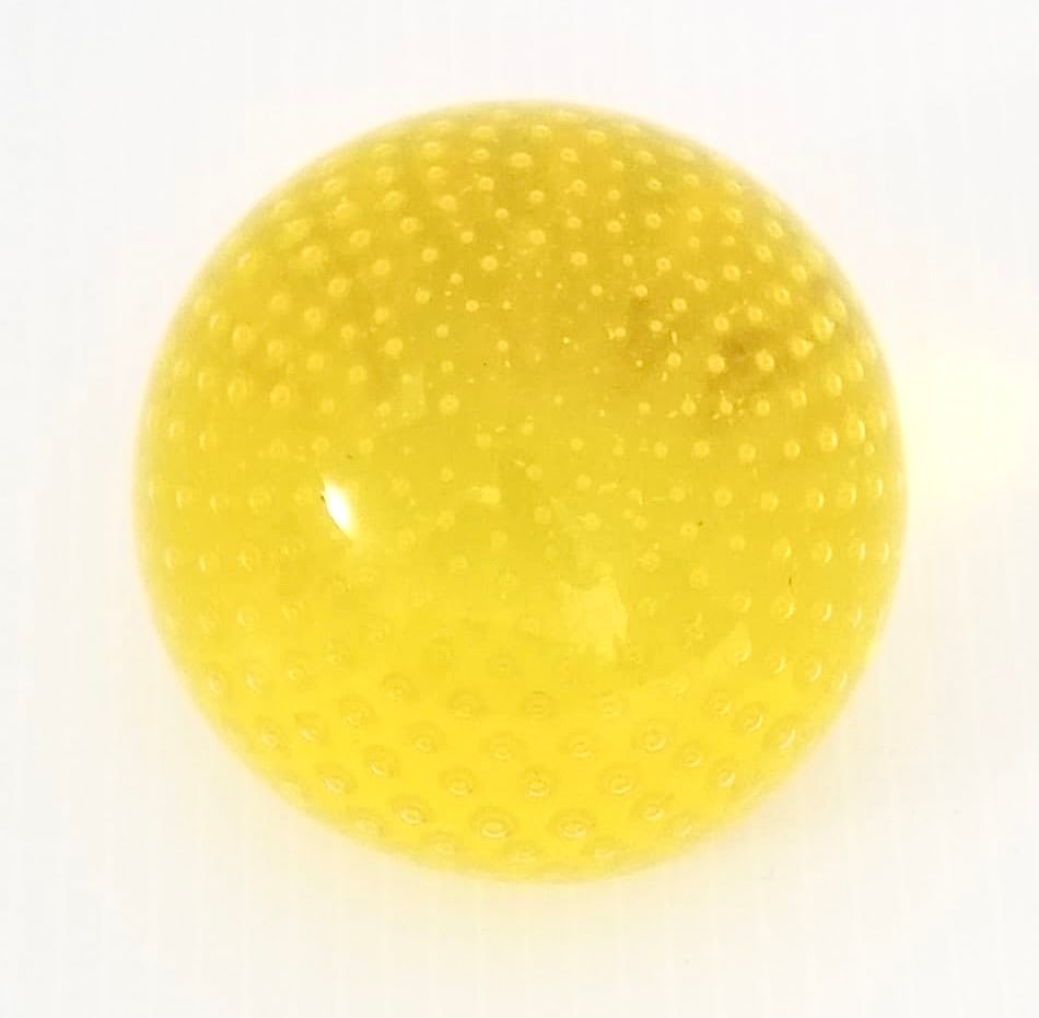 Amazing Murano Bubbles Yellow Art Glass Paperweight (1 of 2)