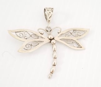 Amazing Dragonfly Sterling Silver Pendant
